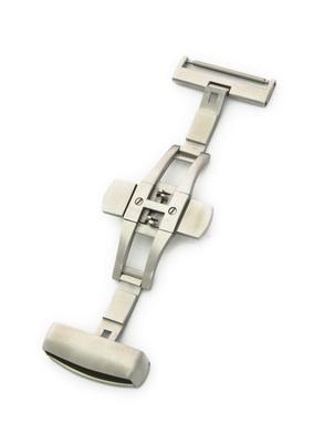 CASSIS Watch Strap with Satin with Replacement CASSS024 D-Buckle (PBF D-BUCKLE), Finish, 24mm, Silver, Tool,