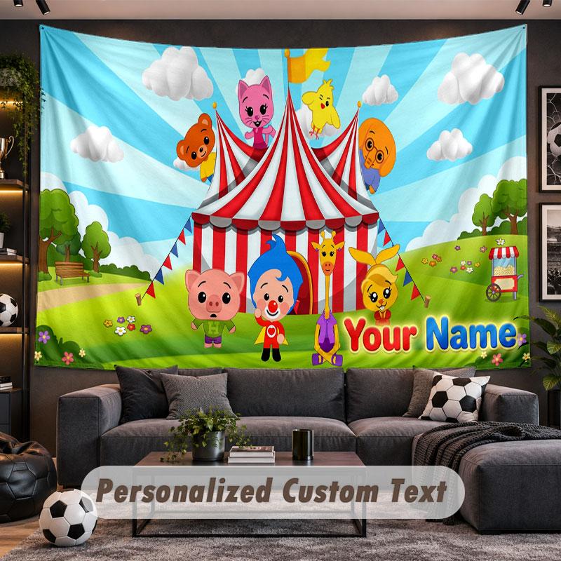Wall Hanging Tapestry Custom NameEl Payaso Plim Plim Pattern Personalized Printed Fabric Wall Decor