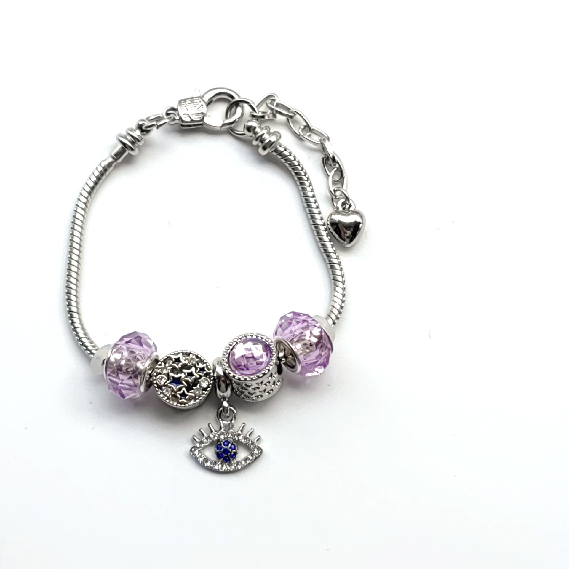 Pandora Style Dreamcatcher Teardrop Rhinestone Crystal Bangle Bracelet