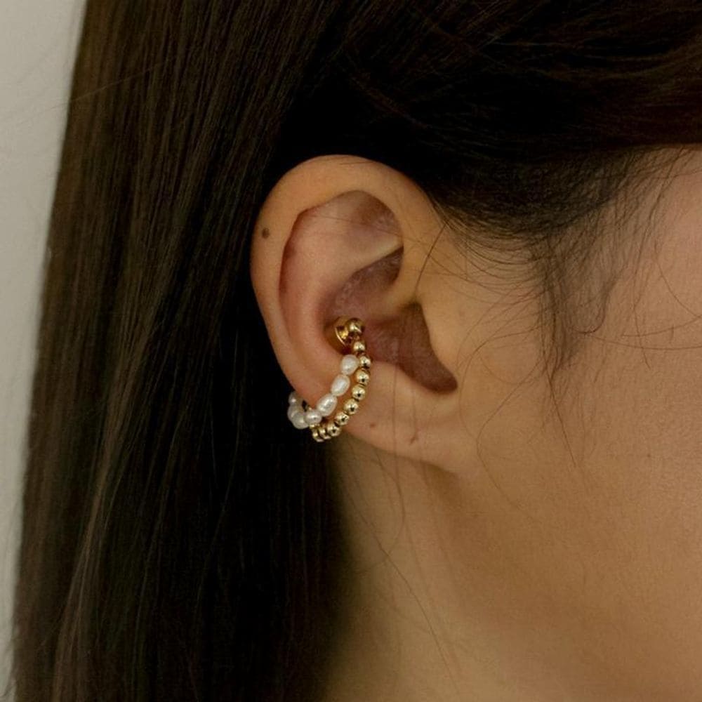 Magnetic Ear Cuff Two-Line Ball Bracelet Comfortable Women's Earrings