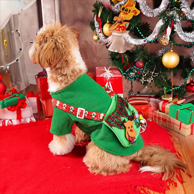 Christmas Party Pet Clothes Hoodie Backpack Design Holiday Outfit Reindeer Christmas Party Small Pet Clothes Dog Clothes