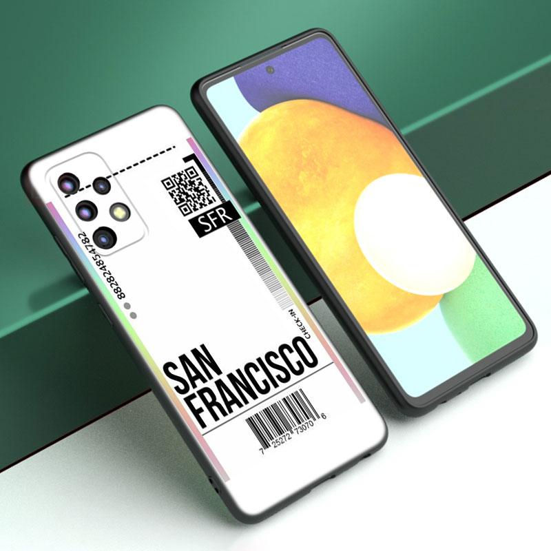 Travel Ticket Label Paris Phone Case For Samsung A21 A30 A50 A52 S A13 A22 A23 A32 A53 A73 5G A11 A12 A31 A33 A51 A70 A71 A72