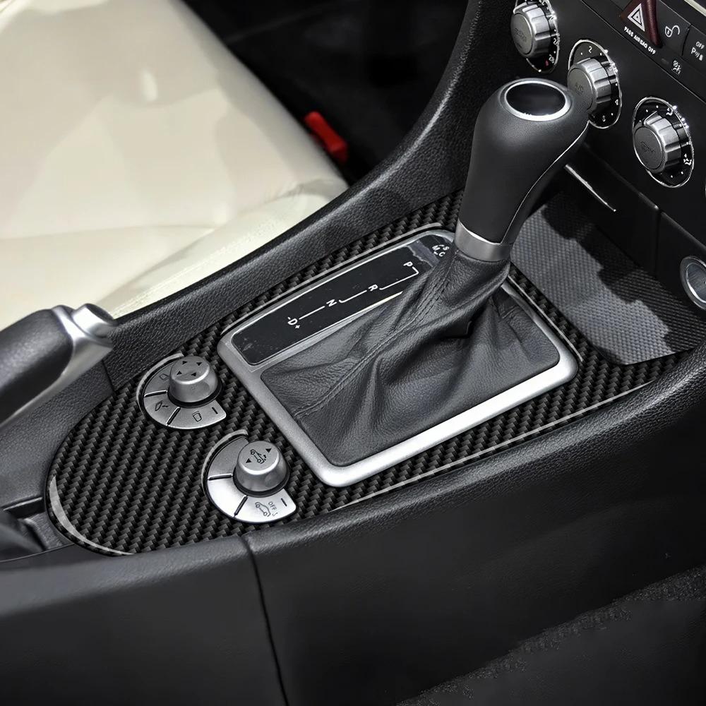Skutečná měkká nálepka na ozdobu z uhlíkových vláken Středové ovládání řadicí páky auta Pro Mercedes Benz SLK R171 2004 2005 2006 2007 2008 2009 2010