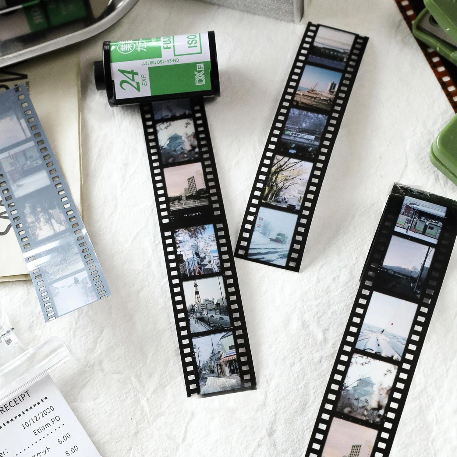 

25mm*2m Retro Film Theme PET Tapes DIY Scrapbooking Collage Stationery Decor Journalling Materials Ins Adhesive Tapes 2024 New