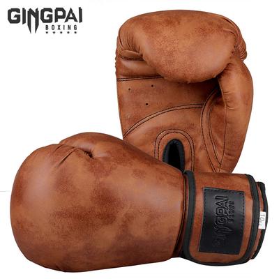 Langlebige und sichere Retro-Farbe Erwachsene Kinder Damen/Herren Boxhandschuhe PU-Leder MMA Muay Thai Boxhandschuhe Mitts Sanda Fitnessgeräte 6 8 10 12oz Boks