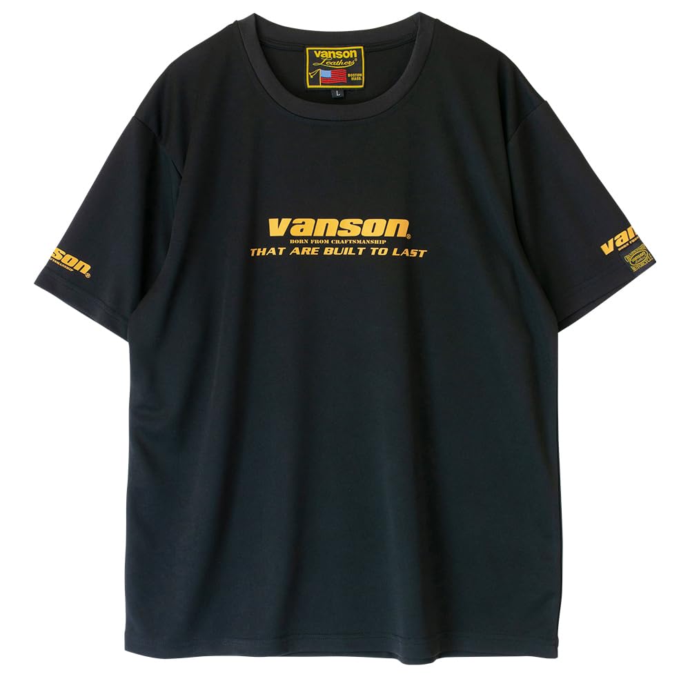 

Vanson VSE25807S Men s Moisture-Wicking, Quick-Drying Mesh T-Shirt (2XL, Black/Yellow)