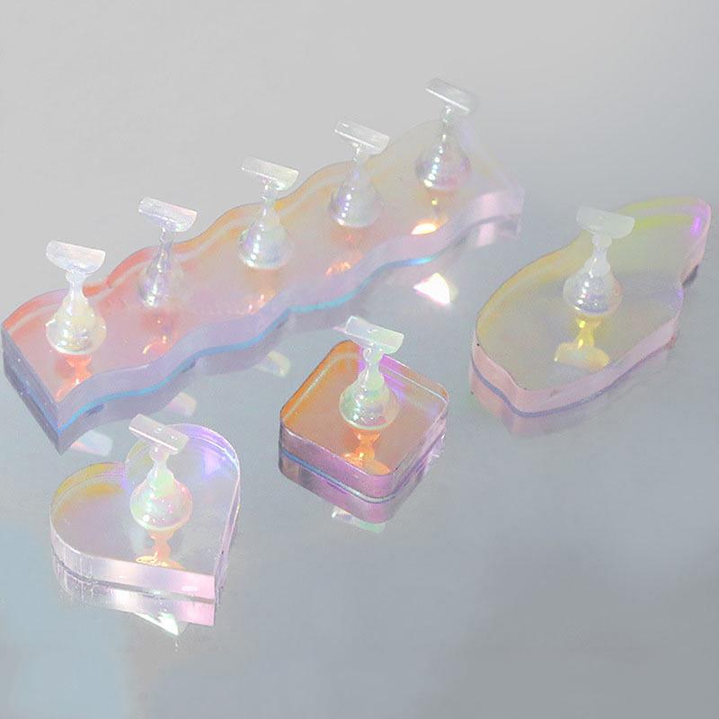 Aurora Magnetic Nail Holder Acrylic Display Stand For False Nail Tips Gel Polish Showing Shelf Palettes Manicure Practice Tools