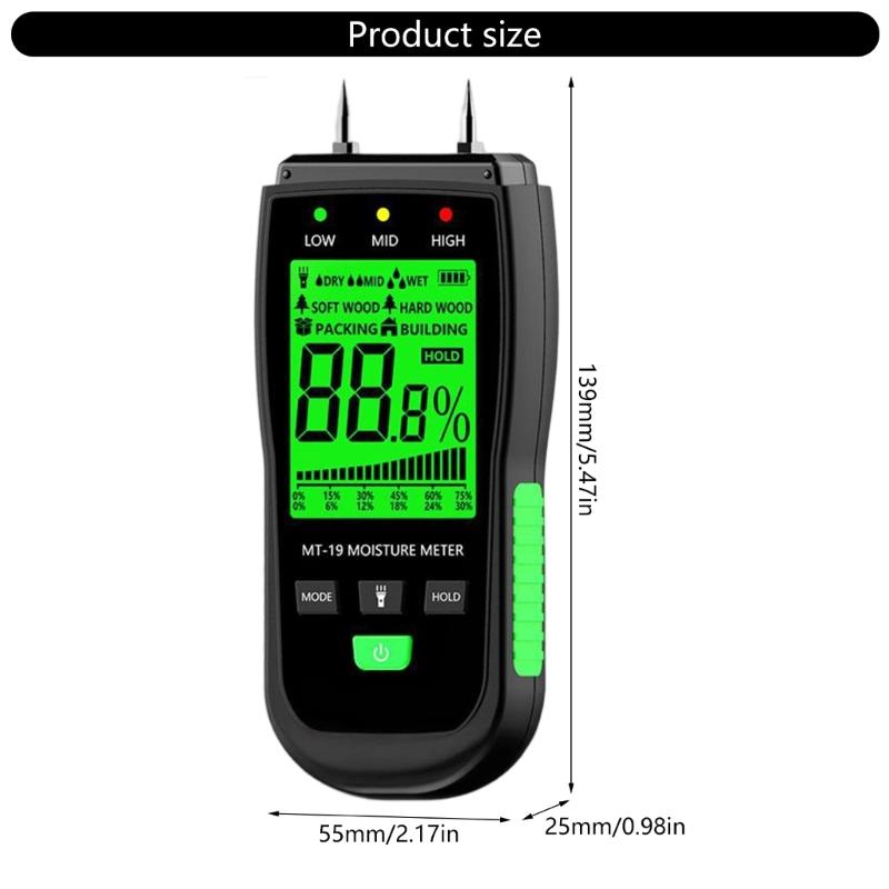 Digital Wood Moisture Meter Humidity Tester Analyzers Measurement Tool For Testing Timber Paperboards Accurate Readings