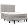 3136597 vidaXL Lit à sommier tapissier avec matelas Gris clair 140x200cm Tissu