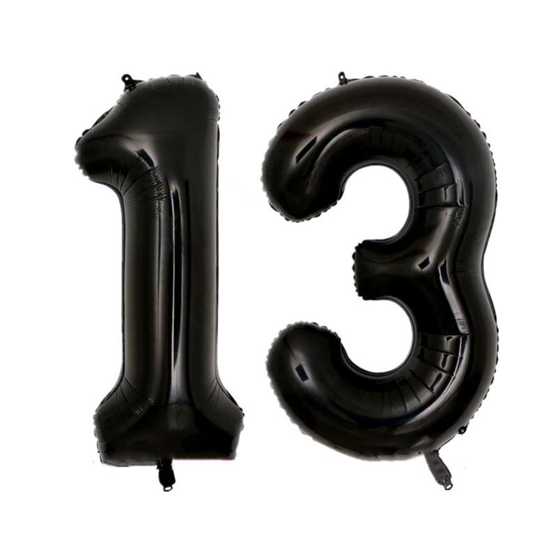 40 Inch Black Figure Foil Number Balloon Anniversary Birthday Party Decoration Adult Bridal Shower Digital Ballon Kids Globo