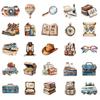 50 Retro Travel Stickers: Waterproof, Decorative Stickers for Journals, Diaries, Phones, Guitars, Skateboards, Computers, and Water Bottles.