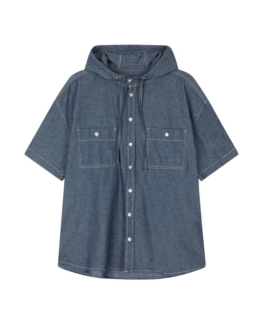DECET Chambray Over Hood Short Shirt Dcsh013Blue