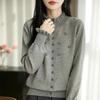 2026 Spring Women's Knitwear: Lace Ruffle Collar Cardigan Sweater, Button-Up Coat, Korean Style