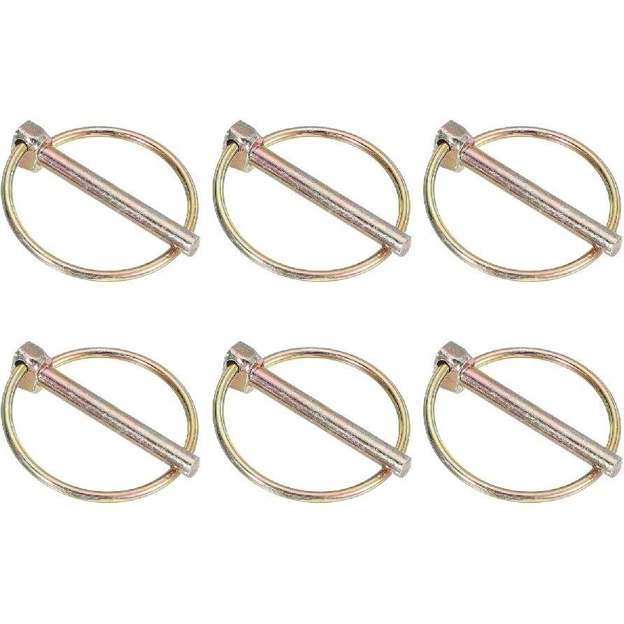 

PATIKIL M10x50 mm Tractor Lynch Pin with Ring, 6 Pcs Heavy Duty Assortment Kit Lock Pin Clips for Tractors Trailer Farm Trucks Mowers, Rose Gold M4.5x45mm