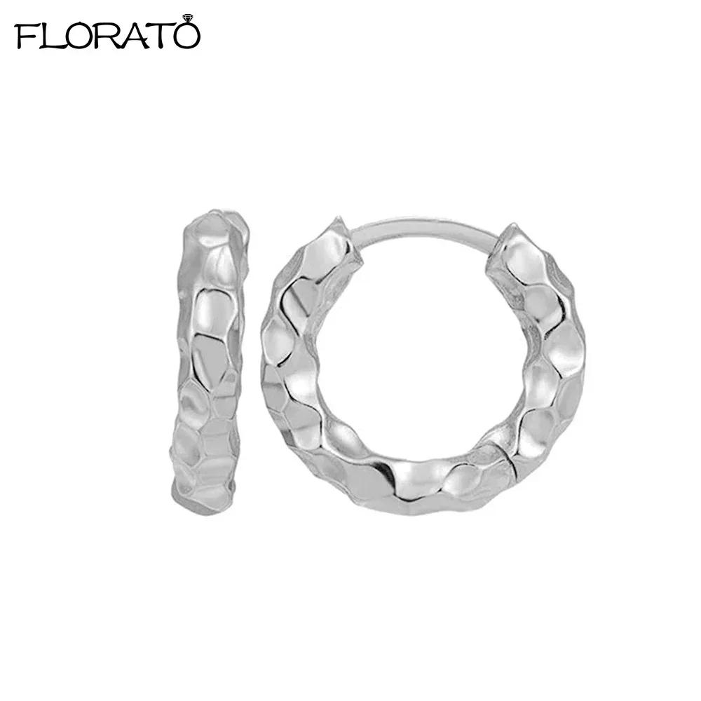 925 Silver Ear Needle Simple 10/15/25mm Hoop Earrings for Women Round Dangle Gold Earrings Fashion Korean Jewelry