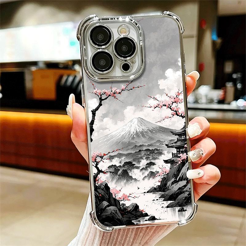 

Японский минималистичный чехол для телефона с покрытием Сосна для iPhone 16 17 Pro Max Air 16E 14 15 Plus 12 13 Mini, противоударная крышка с подушкой безопасности iPhone 13 Pro Max