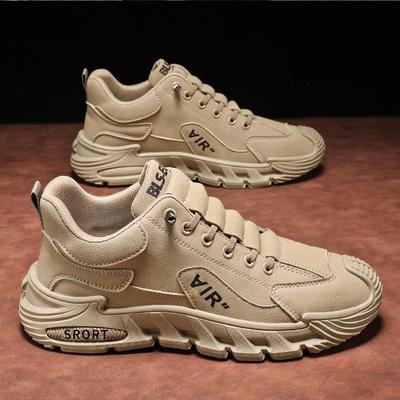 Douyin the Same 2025 Autumn New Men's Simple Versatile Solid Color Casual Shoes Youth Non-slip Wear-resistant Sports