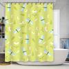 Delightful Garden Shower Curtain Blue Dragonflies White Flowers Print Waterproof Fabric for Bathrooms Decorations In Various Siz
