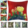 Tropische Sukkulenten Pflanzen Dekorative Kissenhülle Leinen Kaktusblume Bedruckte Kissenhülle Für Sofa Heimdeko