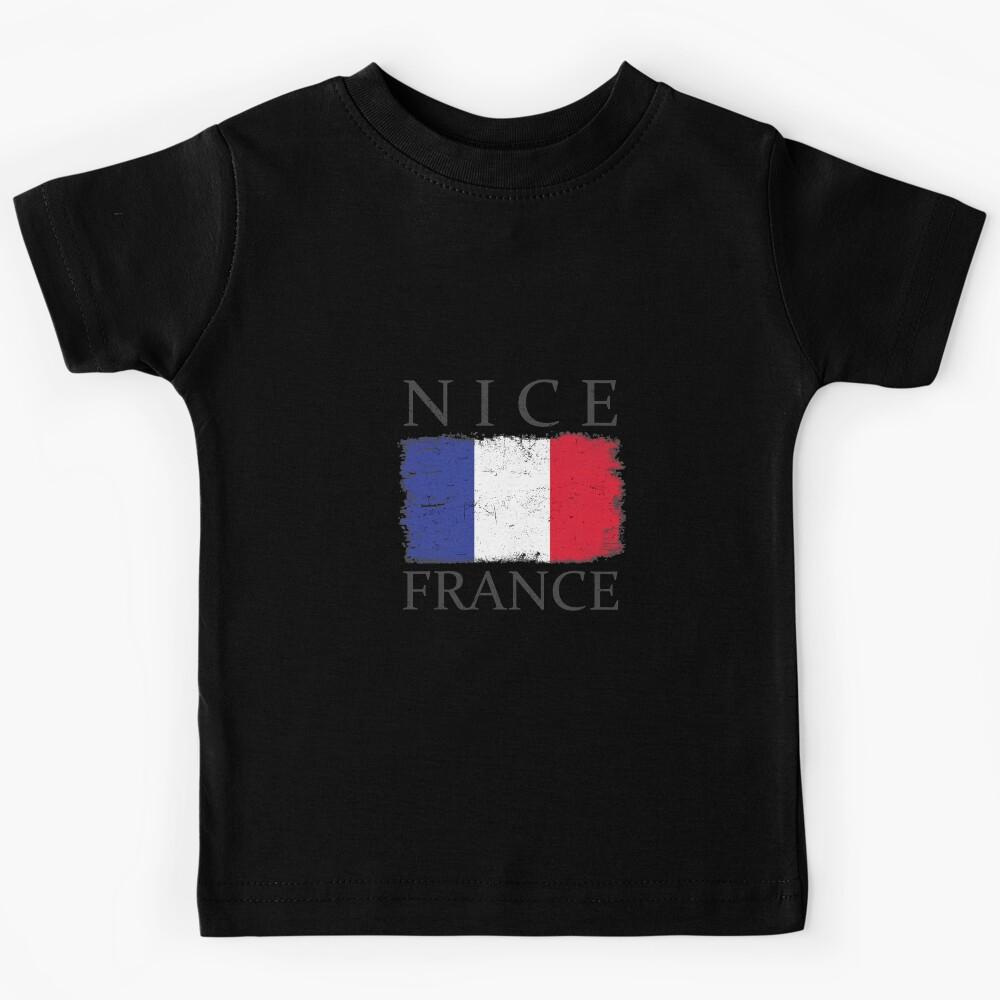 Nice France Flag France Tourist France Country Team Kids T-Shirt 110