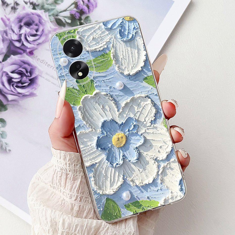 For OPPO A18 A38 CPH2579 CPH2591 Elegant Floral Butterfly Phone Case For Oppo A18 A38 4G Soft Silicone TPU Cases