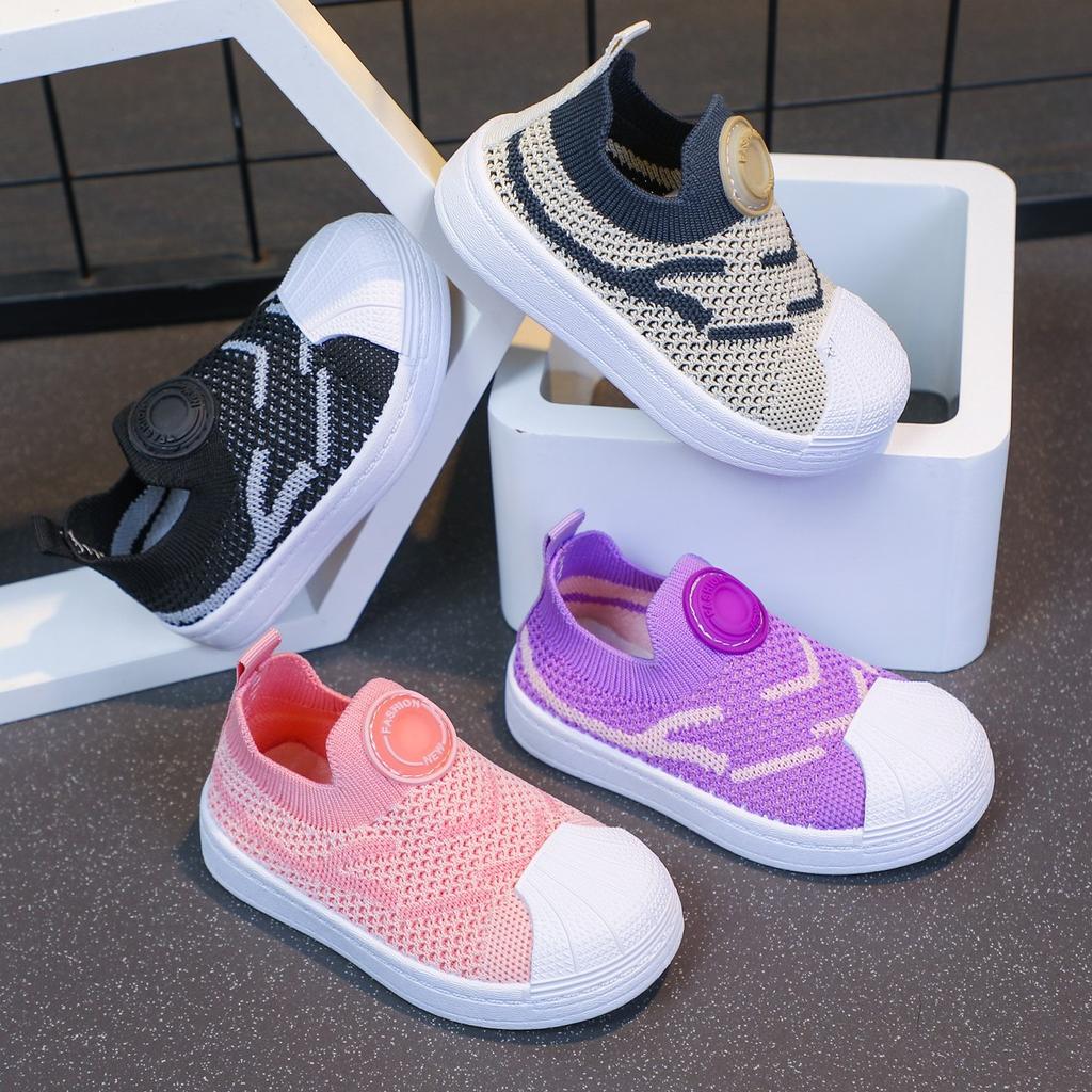 Children's Sports Shoes Breathable Fly-woven Mesh Shoes 2025 Spring and Autumn New Boys Mesh Board Shoes Soft-soled Girls Casual Shoes