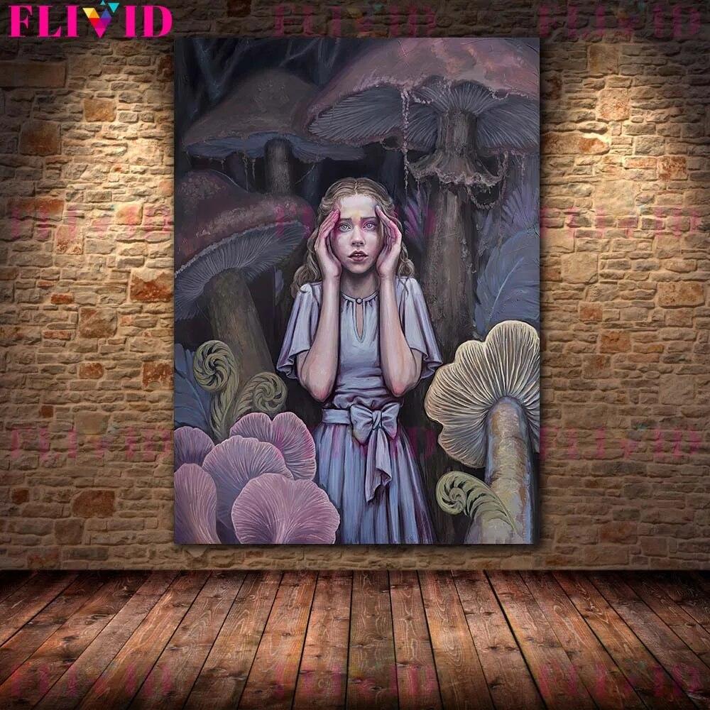 Butterfly Fairy,Mermaid Lady,Chessboard Queen Wall Art Canvas Painting Thorn Witch Surreal Art Poster And Print Home Decoration No Frame