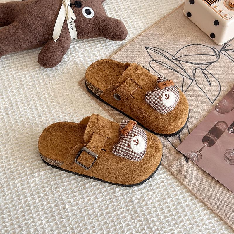 2025 Kids Birkenstock Forest-Style Little Bear Slip-on Slippers for Baby Girls - Cute & Versatile for Spring and Autumn