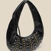 Women's Bag, European and American Punk Style Heavy Industry Rivet Hand-held Shoulder Bag, New Large Capacity Women's Armpit Bag