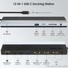 WAVLINK Station d'accueil USB C 12-en-1 pour 3 Moniteurs, Double HDMI, DP, 100W PD, USB3.0, RJ45, SD/TF, Audio, Windows
