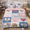 Temu Brushed Red Heart Bedding Set - Duvet Cover & Pillowcase