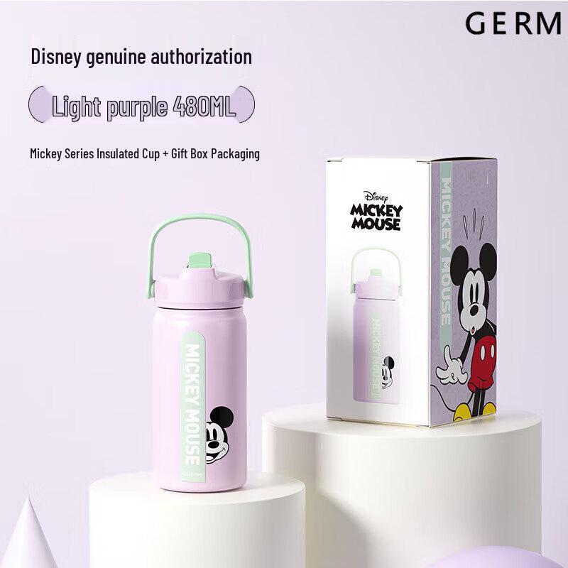 Germ Mickey 316 Stainless Steel Portable Straw Water Bottle
