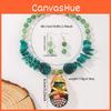 Summer Crystal Water Drop Pendant Necklace And Earrings For Womens Fashion Accessory