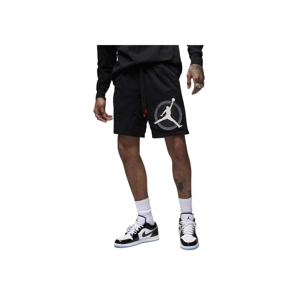 Jordan Letter Logo Print Breathable Lace-Up Mid-Rise Sports Shorts Men Shorts Black DV7603-010