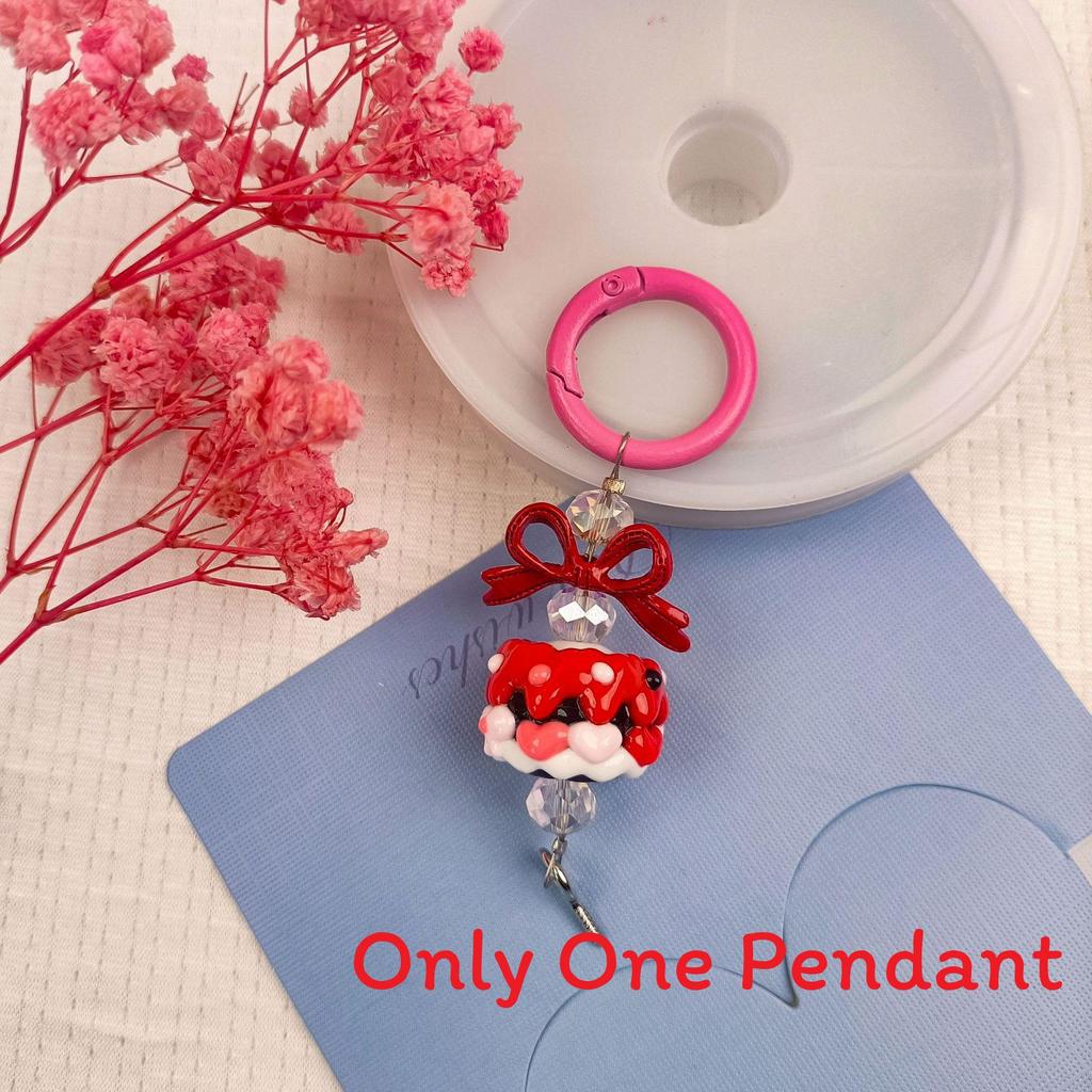 Cute Handdrawn Bead Keychain With Alloy Hook For Bags And Keys