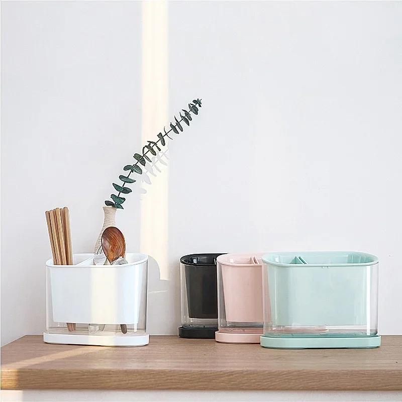 Creative Kitchen Storage Rack Knife Spoon Chopstick Fork Holder Large Capacity Draining Rack Home Minimalism Tableware Organizer