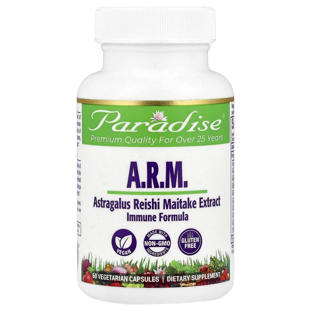 Astragalus membranaceus, Reishi mushroom, Leafy mushroom, Veggie capsules 60 tablets
