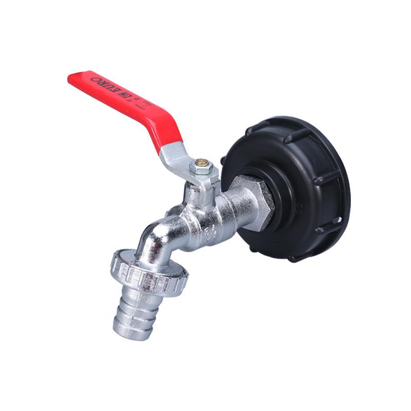 IBC Ton Barrel Brass Accessories: 1/2" Nipple, 3/4" Alloy Faucet Connector