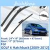 For 6 Vw 3pcs Golf Hatchback 20092012 24" 19" 11" Front Rear Wiper Blades Windshield Windscreen Window Cutter Accessories 2009 2010 2011 2012