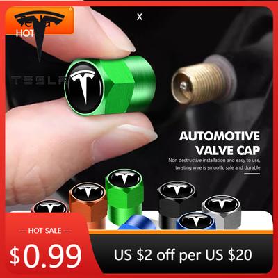 Car Sticker Tesla For Tesla Car Tire Valve Stems Cap Knurling Style Tire Valve Cap Model Y 3 S X Roadster Bonina