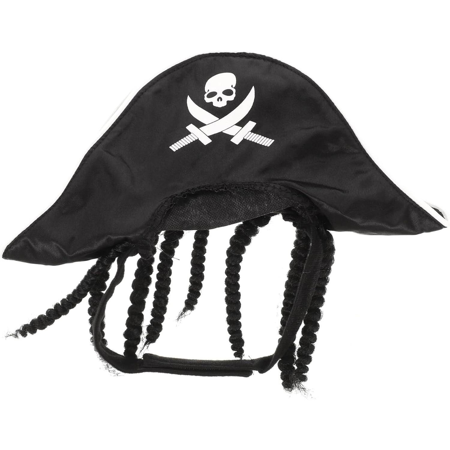 

ATUBAN Pet Pirate Hat Dog Cat Captain Cap Halloween Pirate Cosplay Costume Halloween Party Hat Dress Up Costume Accessories чёрный