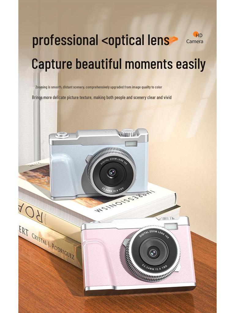 4K HD Mini Schönheits-Selfie- und Partykamera für Schüler und Kinder - Dual-Objektiv, Multifunktional