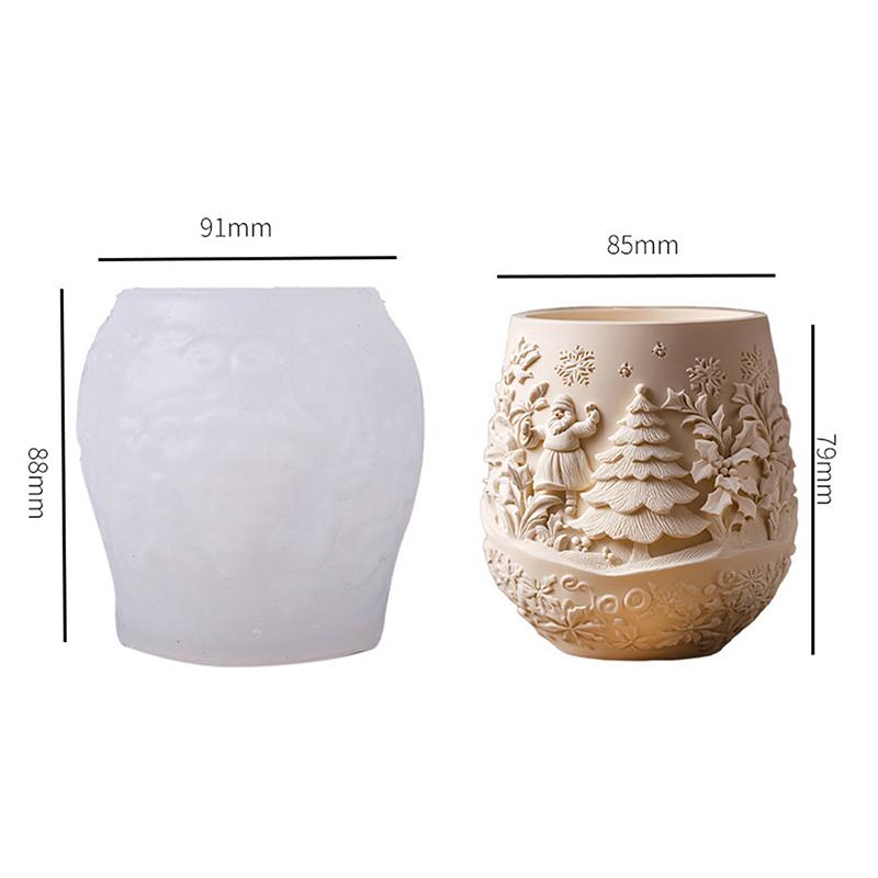 Large Christmas Silicone Mold, Suitable For Making Flower Pots, Candles, Storage Boxes - Non-sticky Soft Reusable DIY Mold