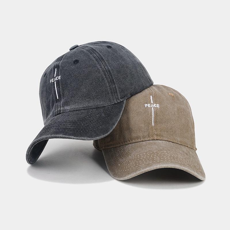 European and American fashion letter embroidery baseball cap men's personality casual soft top cap outdoor sun protection shade sun protection cap