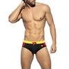 UXH Men's Colorblock Triangle Swim Briefs: Multi-Color, Flag-Inspired Design, Fitted and Sexy Shorts