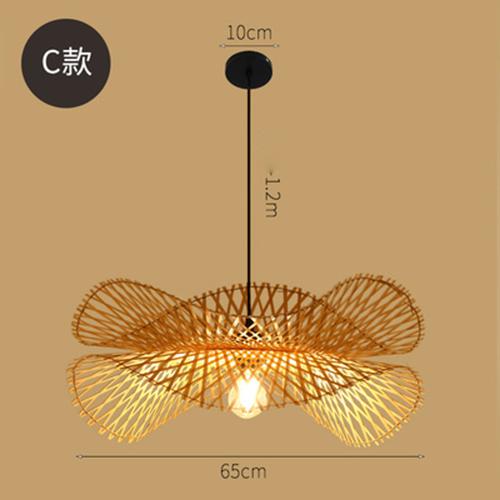 Bamboo Chandelier Teahouse Rattan Lamp Handmade Cafe Bar Garden Dining Room Bedroom Bamboo Wicker Rattan Lighting Fixture