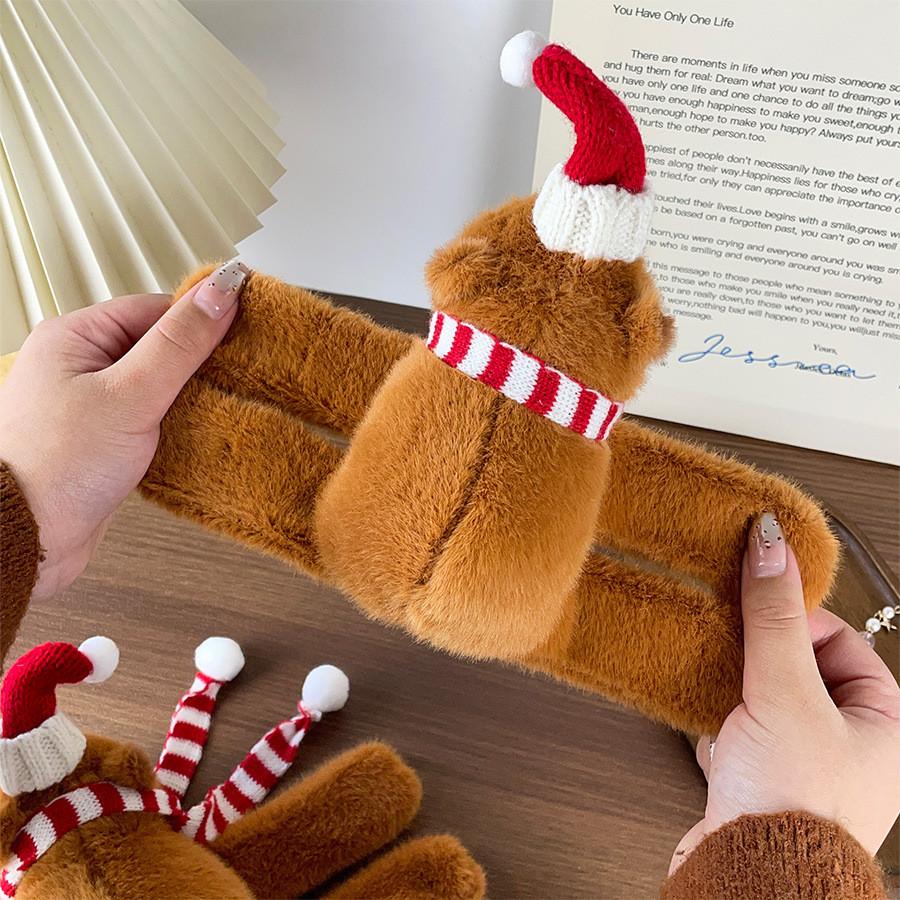 Capybara Cozy Christmas Plush Toy Wristband With Short Plush Design For Gifting