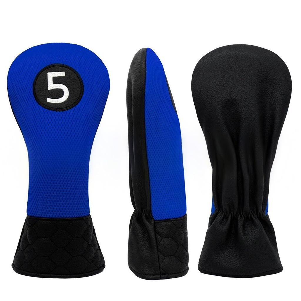 [2 farger å velge mellom] Køllehodebeskyttelse laget av PU-lær og mesh-materiale Oransje Blå Kompatibel med drivere, fairwaykøller og utilitykøller