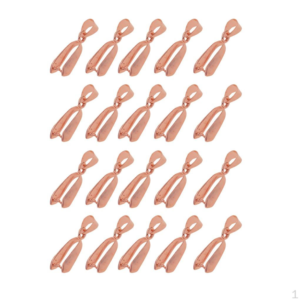 20 Bails Bead Pendant Connectors Jewelry Findings 7x20mm Rosegold