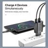 VAORLO 3A Charging Port Fast Charger 4 USB Port LED Light Quickly Charge EU US Plug 48W Charging